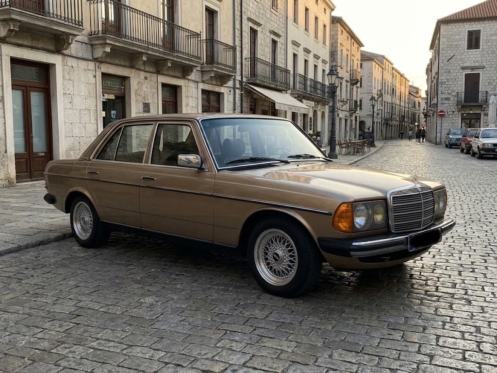 Classic Mercedes W123 overlooking the Dubrovnik coast
